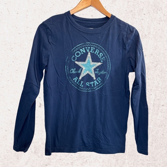 Converse Navy Blue Long Sleeve Tee - Picture 1 of 3